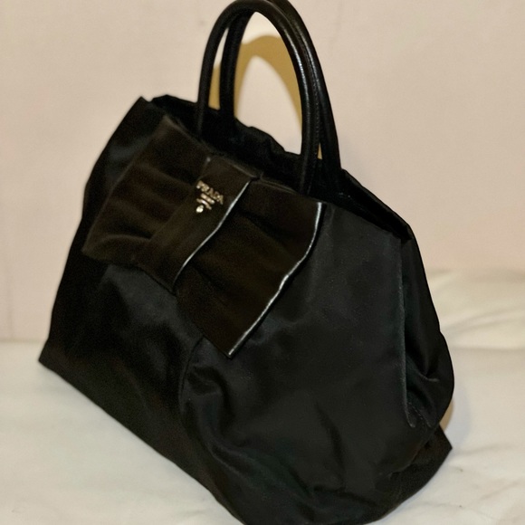 Black Prada Tessuto Nappa Bow Tote - Picture 2 of 10